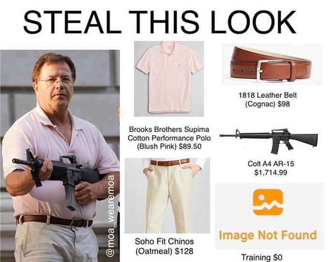 Ken and Karen -  Steal This Look 1818 Leather Belt Cognac $98 Brooks Brothers Supima Cotton Performance Polo Blush Pink $89.50 Colt A4 Ar15 $1,714.99 wearemoa Image Not Found Soho Fit Chinos Oatmeal $128 Training $0