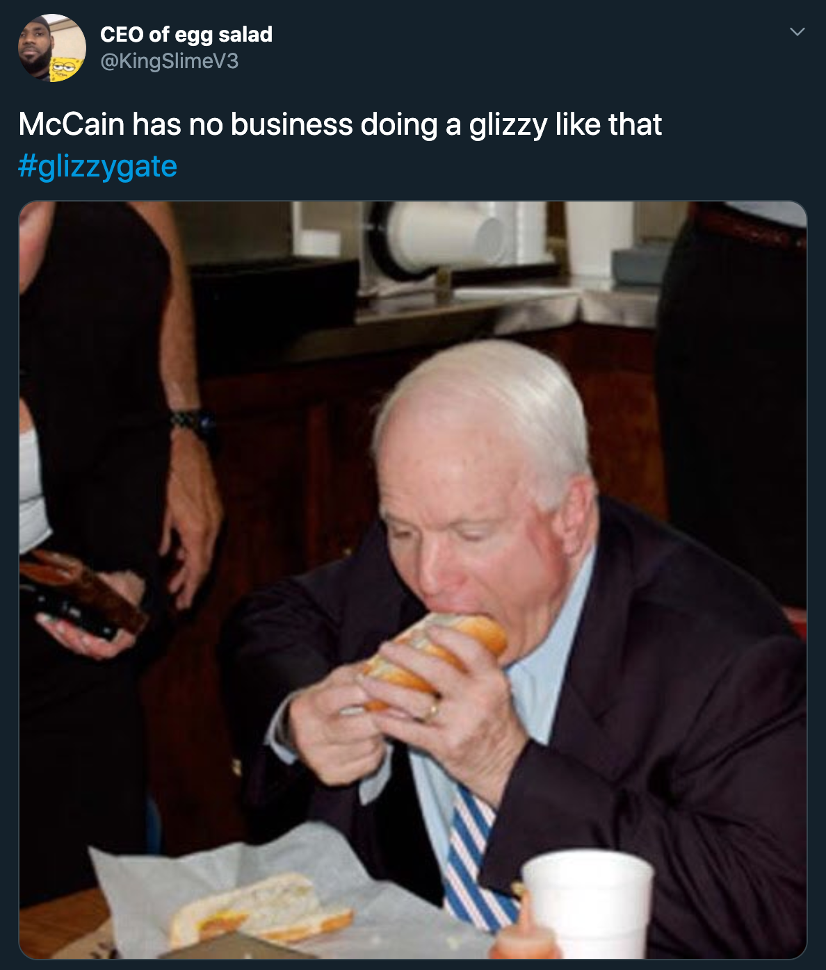 McCain has no business doing a glizzy that
