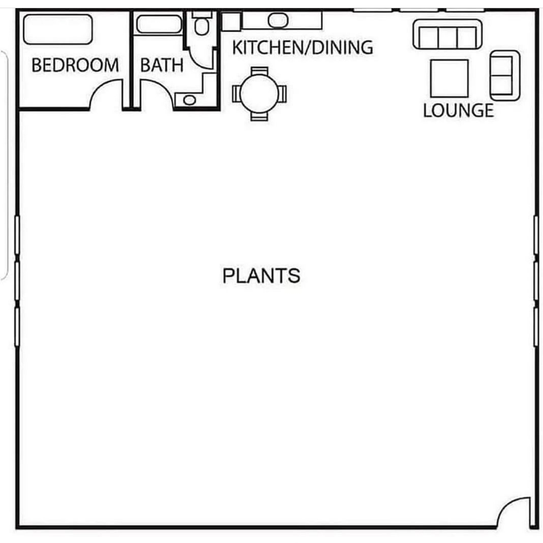 diagram - KitchenDining Bedroom Bath Lounge Plants