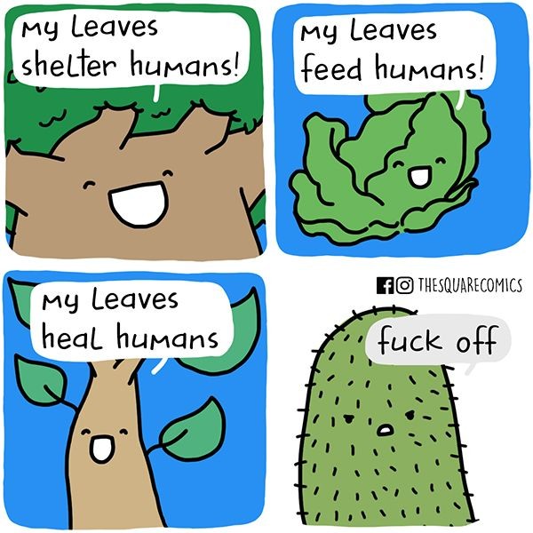 tree - My Leaves My Leaves shelter humans! feed humans! Fothesquarecomics My Leaves heal humans fuck off