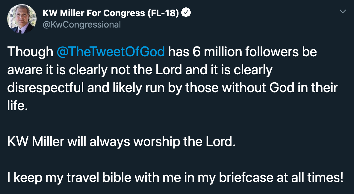 lyrics - Kw Miller For Congress Fl18 Though has 6 million ers be aware it is clearly not the Lord and it is clearly disrespectful and ly run by those without God in their life. Kw Miller will always worship the Lord. I keep my travel bible with me in my b