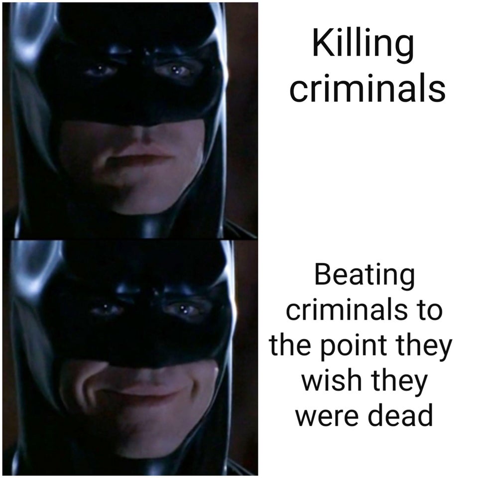 Killing criminals Beating criminals to the point they wish they were dead