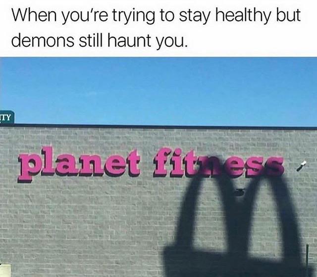 When you're trying to stay healthy but demons still haunt you.