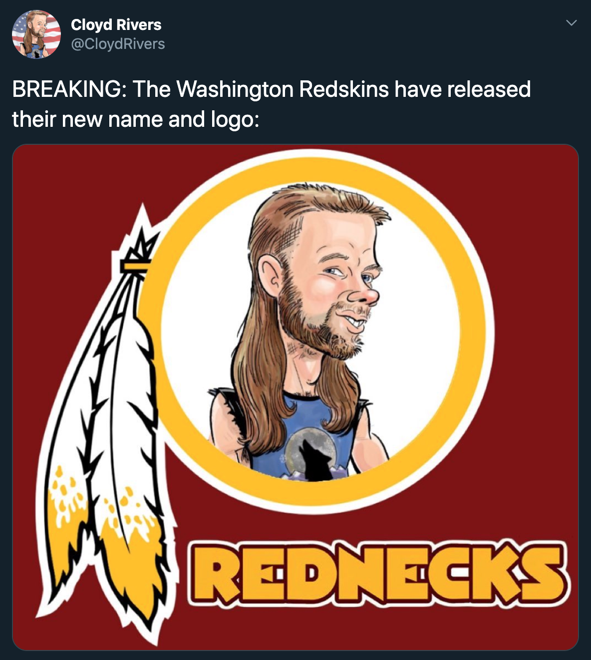 Breaking The Washington Redskins have released their new name and logo Rednecks