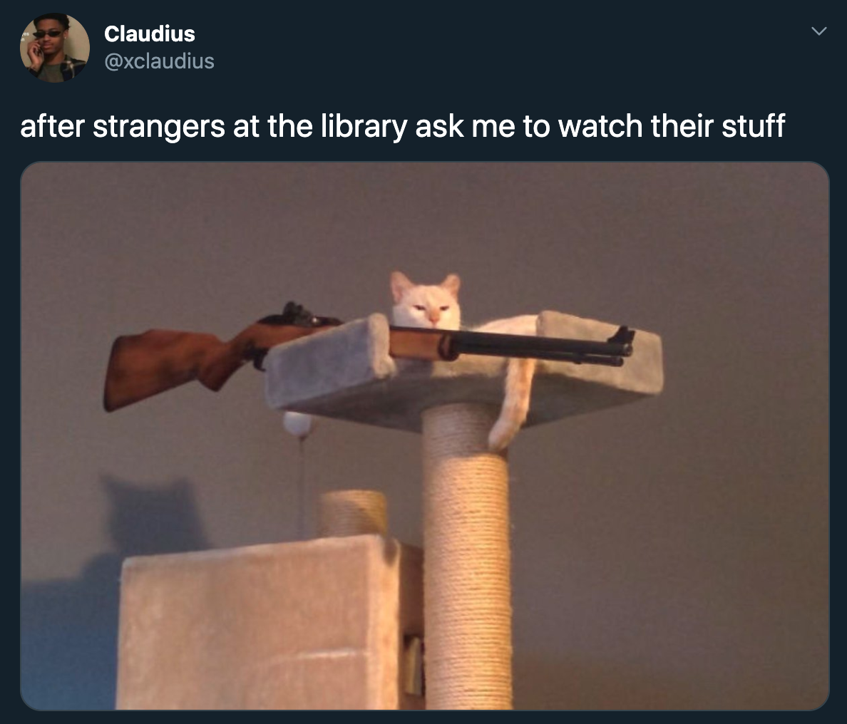 after strangers at the library ask me to watch their stuff