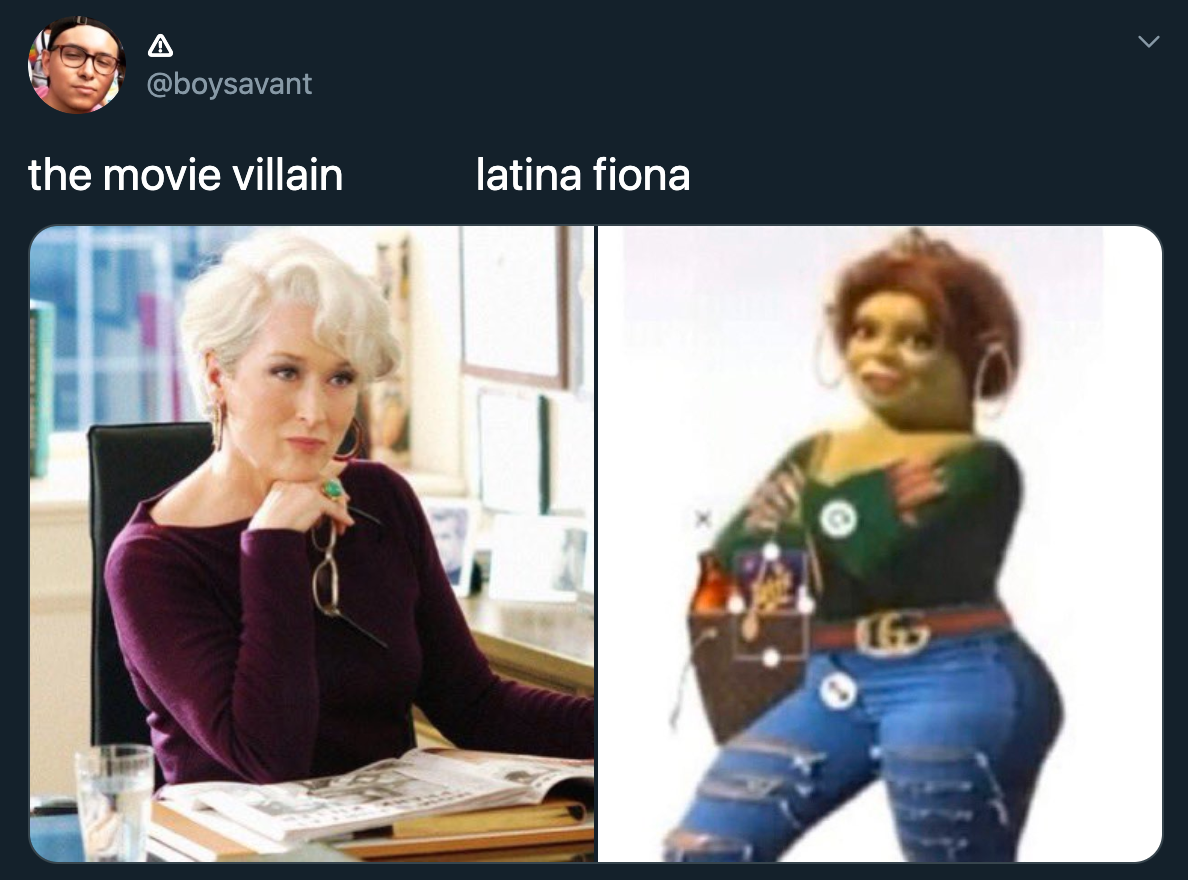 two types of latinas meme - the movie villain latina fiona