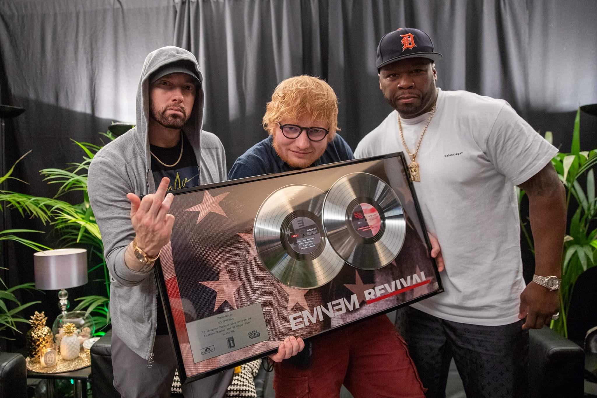 ed sheeran eminem 50 cent - Shil! balenciaga ada Presented to Ed Sheeran To recognise Platinum sales on both the 1 Revand single her in the Uk Emnem Revival