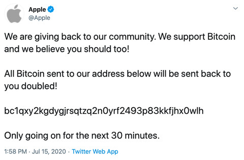 document - Apple We are giving back to our community. We support Bitcoin and we believe you should too! All Bitcoin sent to our address below will be sent back to you doubled! bc1qxy2kgdygjrsatzq2nOyrfkfjhxOwlh Only going on for the next 30 minutes. Twitt