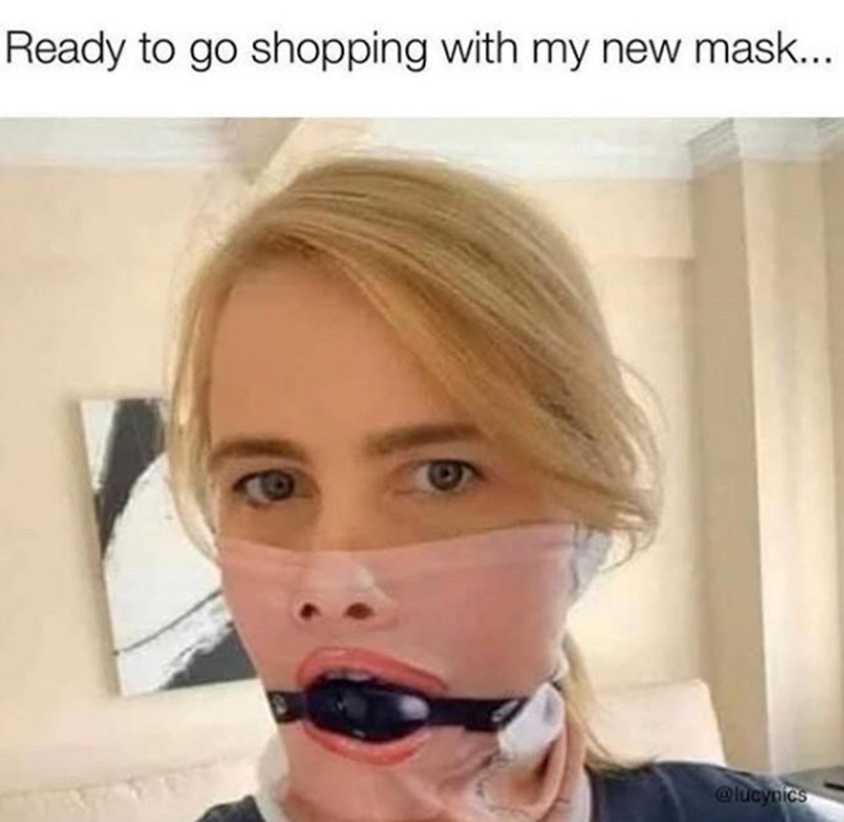 funny sex memes - funny mask memes - Ready to go shopping with my new mask...
