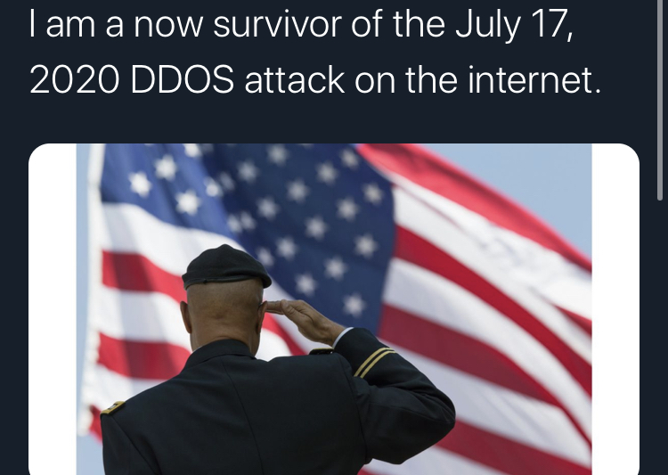 internet DDoS cloudflare patriotic definition - I am a now survivor of the Ddos attack on the internet.