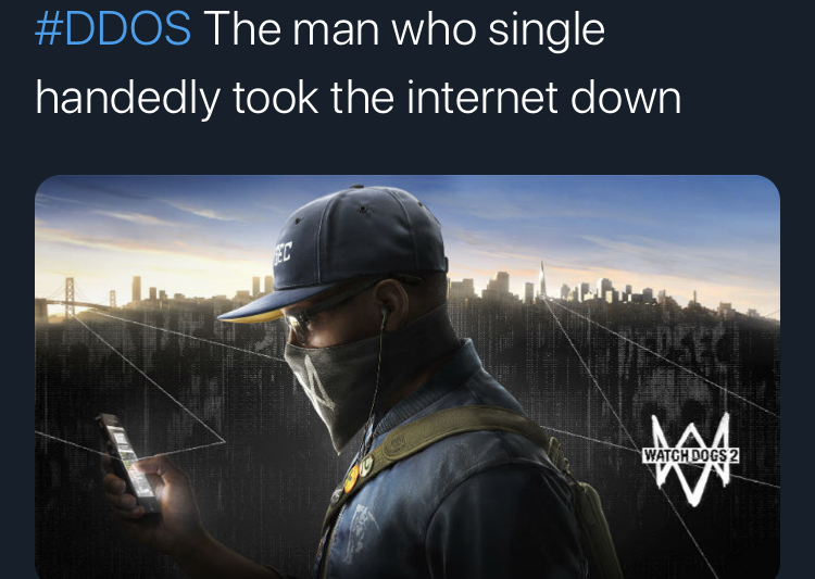 internet DDoS cloudflare watch dogs 2 main character - The man who single handedly took the internet down Ec Watch Dogs 2