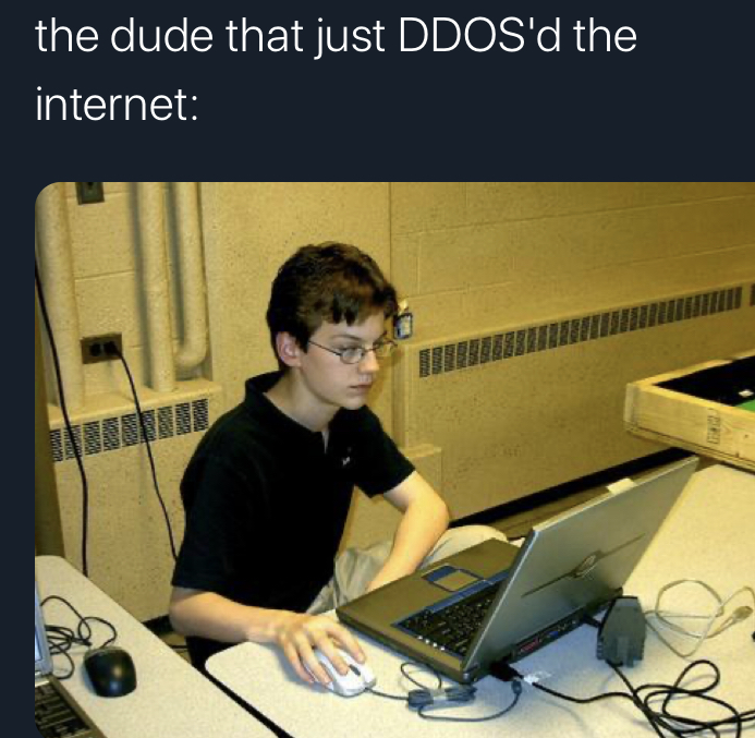 internet DDoS cloudflare buff guy on computer - the dude that just Ddos'd the internet