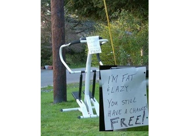 funny exercise bike - Free! I'M Fat & Lazy. You Still Have A Chance Free!