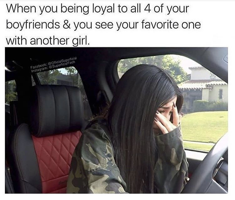 funny memes - officer clegane meme - When you being loyal to all 4 of your boyfriends & you see your favorite one with another girl. Facebook Superficial Instagram