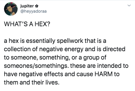 jupiter What'S A Hex? a hex is essentially spellwork that is a collection of negative energy and is directed to someone, something, or a group of someonessomethings. these are intended to have negative effects and cause Harm to them and their l