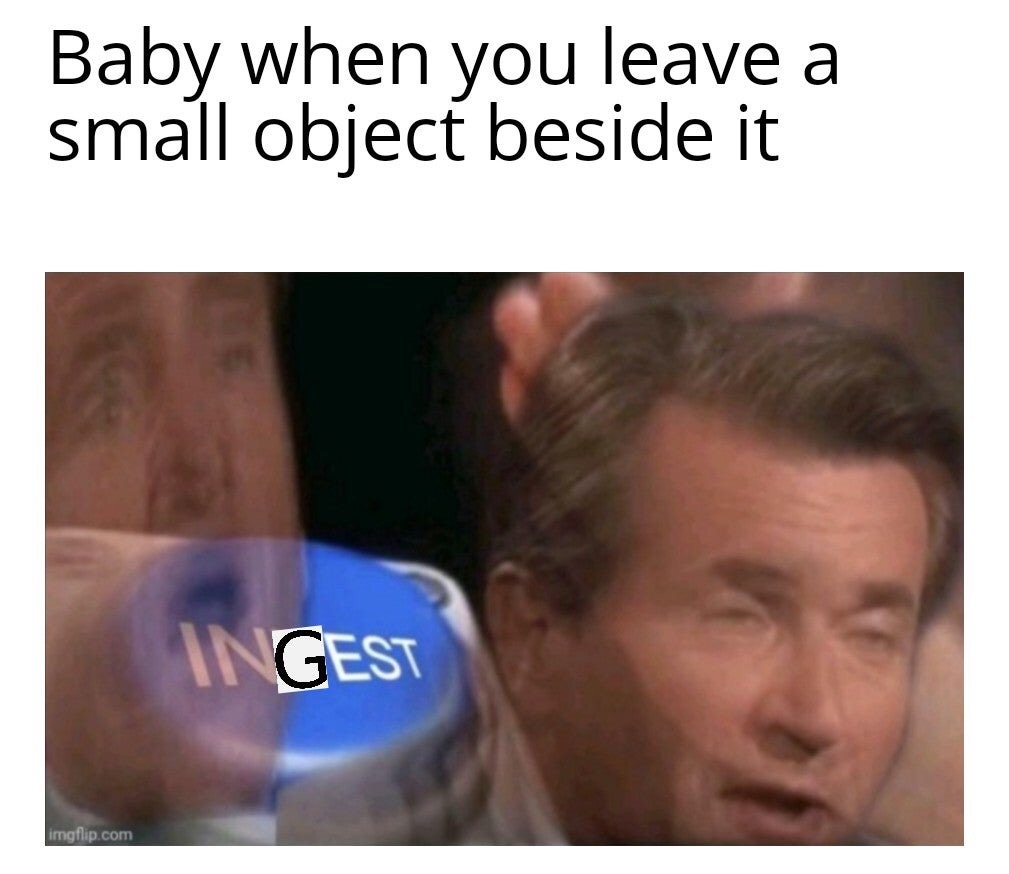 dank meme - frutiger next - Baby when you leave a small object beside it Ingest imgflip.com