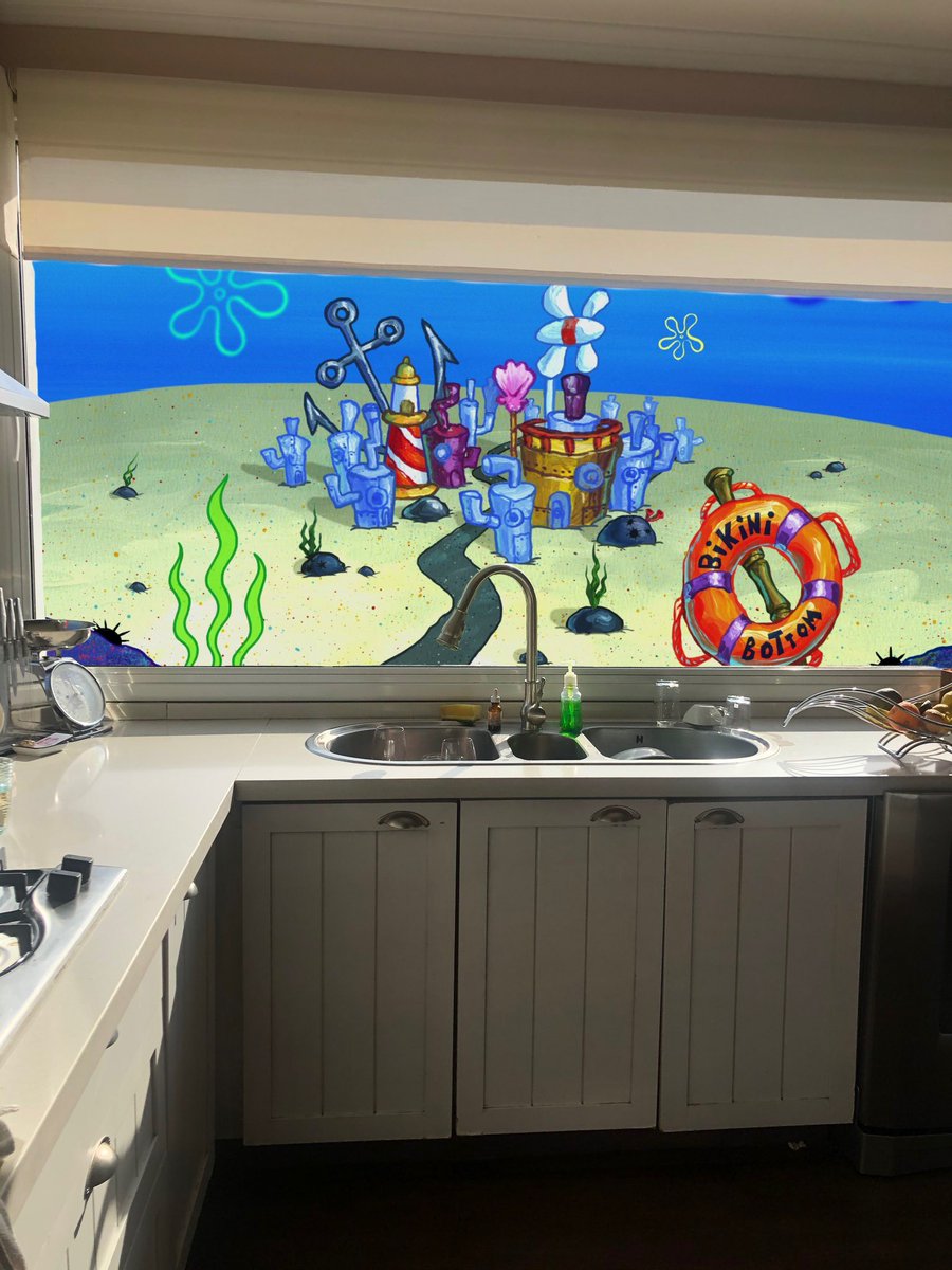 imagine doing dishes with that view -  spongebob apocalypse meme