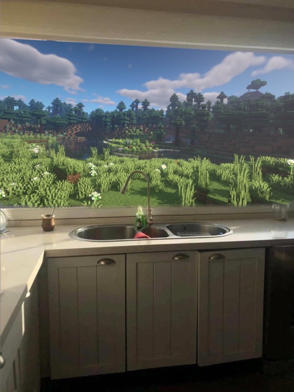 imagine doing dishes with that view - minecraft shaders