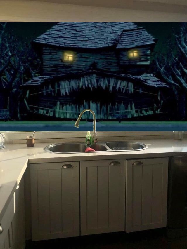 imagine doing dishes with that view - Monster House