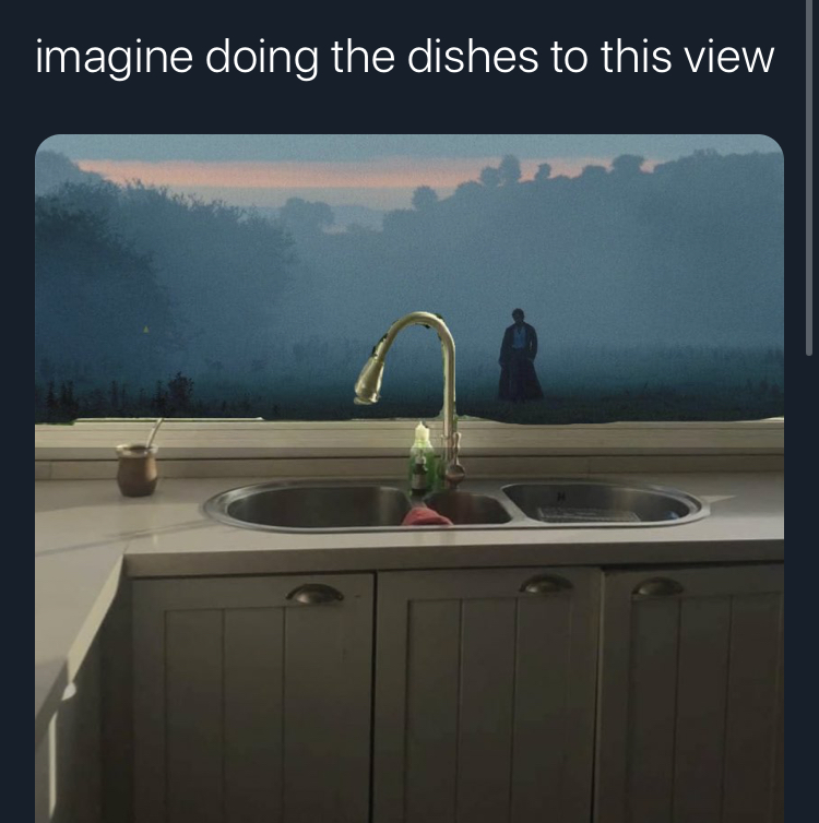 imagine doing dishes with that view - sink - imagine doing the dishes to this view