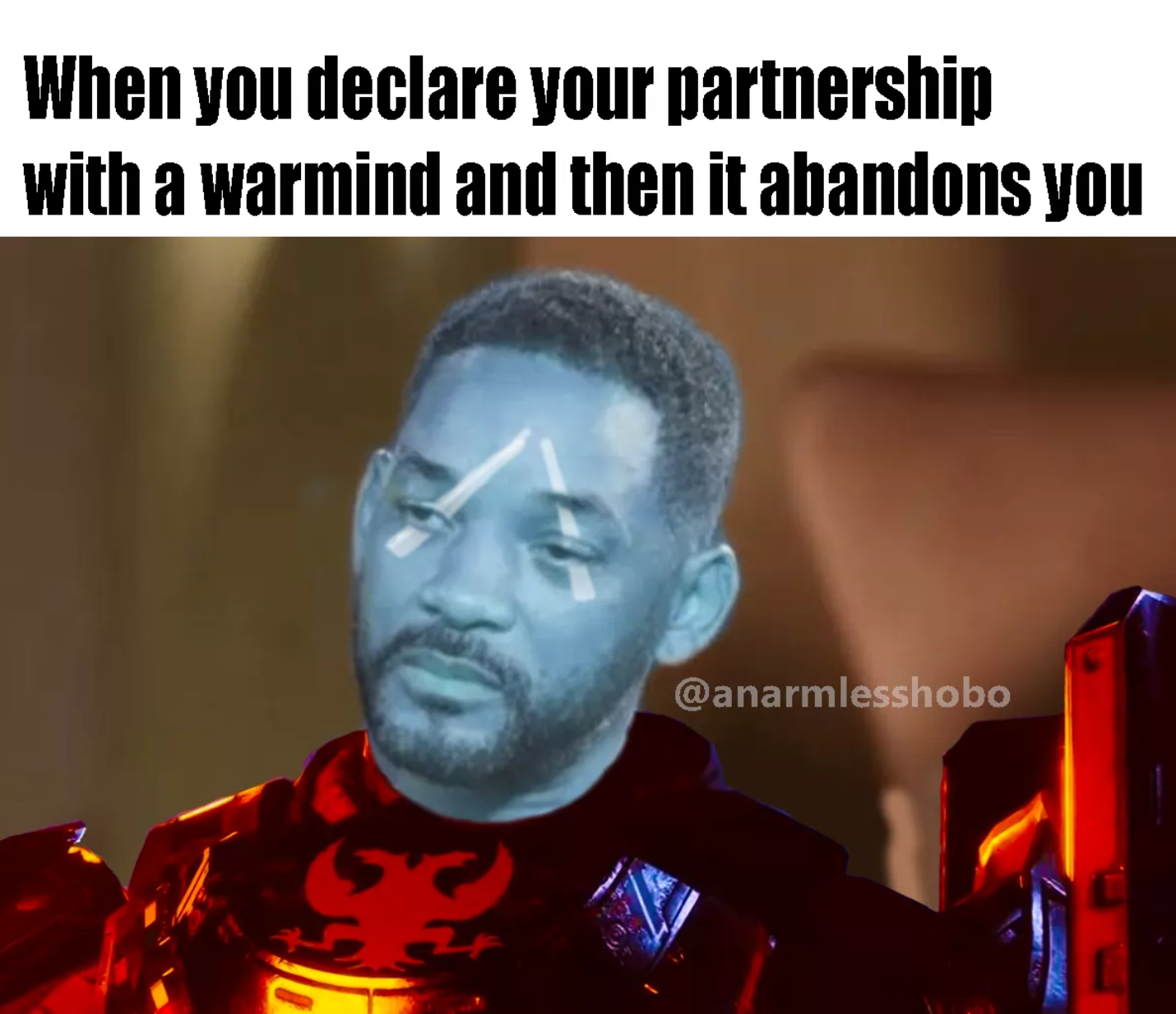 sad will smith entanglement memes -photo caption - When you declare your partnership with a warmind and then it abandons you