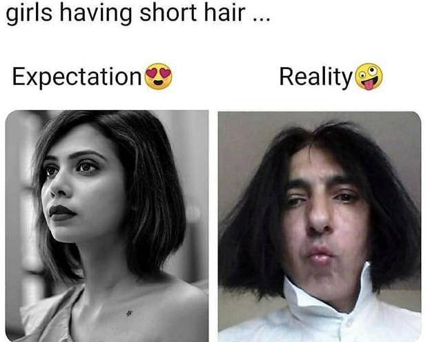 jaw - girls having short hair ... Expectation Reality