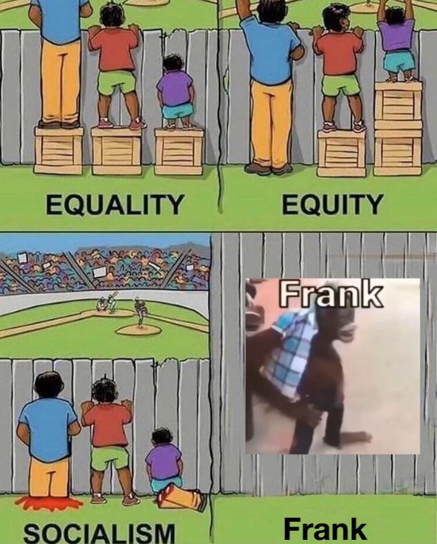 dank memes about reddit equity means - Equality Equity Frank Socialism Frank