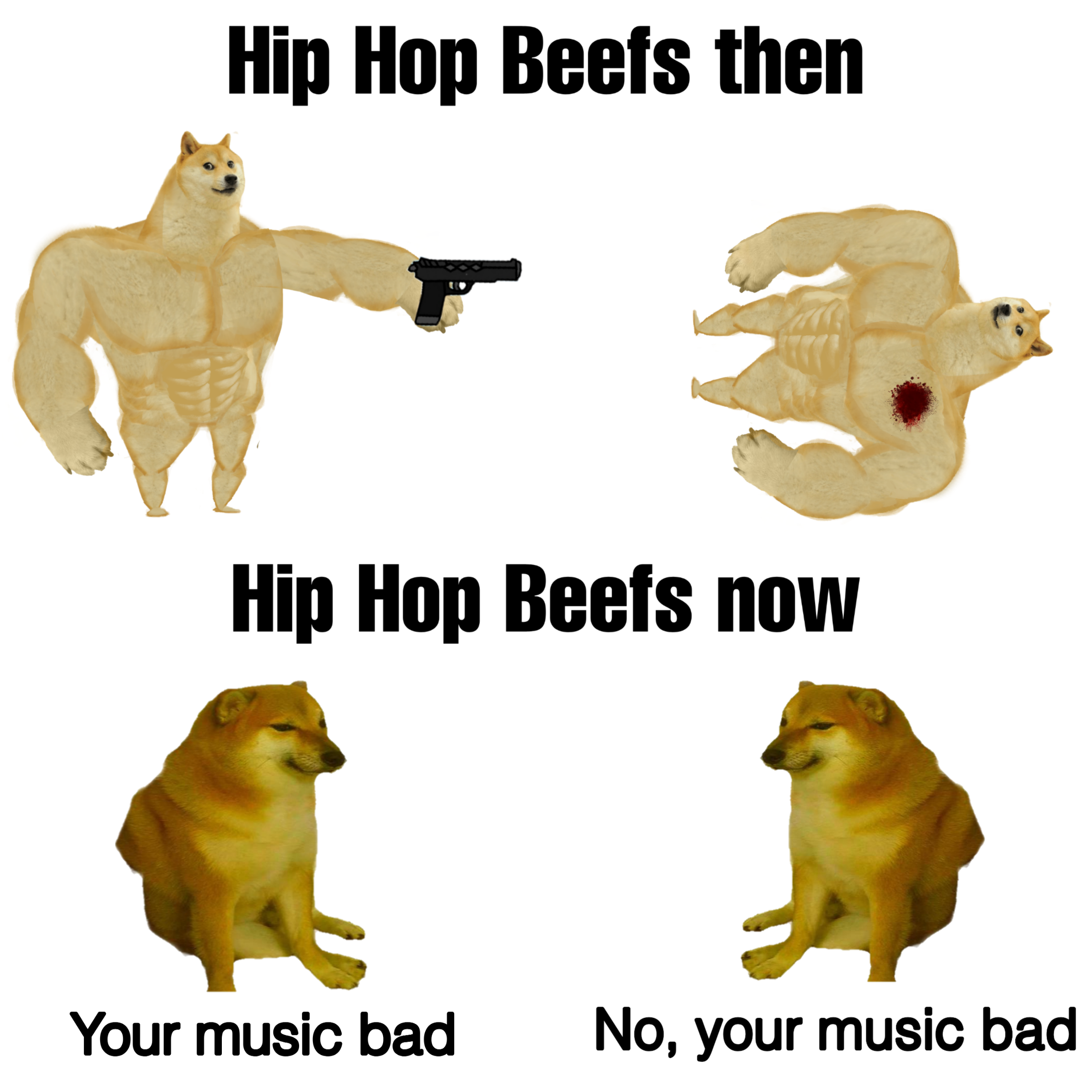 Hip Hop Beefs then Hip Hop Beefs now Your music bad No, your music bad