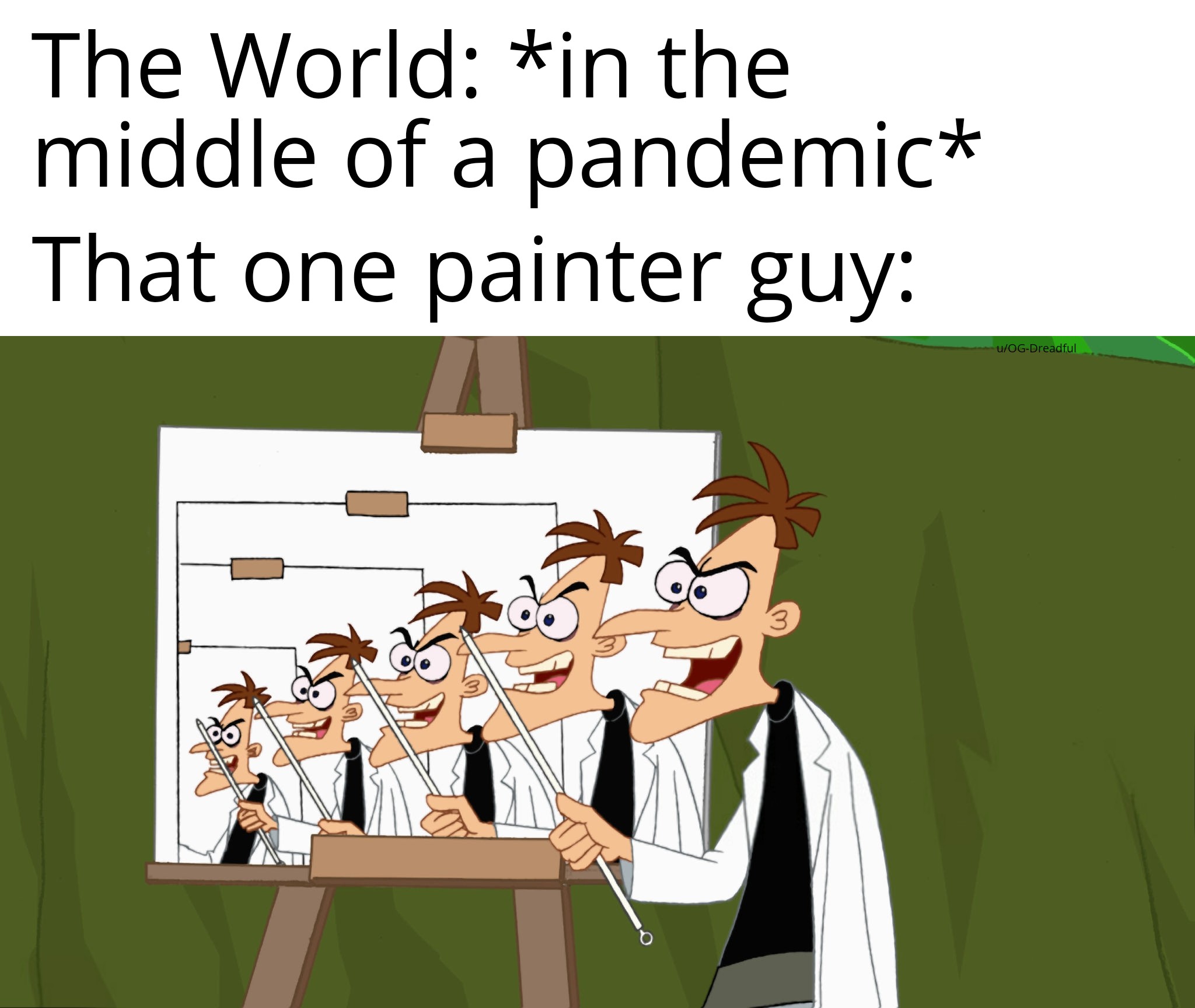 The World in the middle of a pandemic That one painter guy uOgDreadful