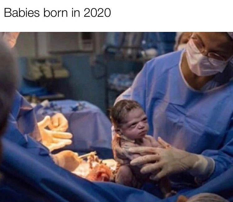 grumpy baby meme - Babies born in 2020