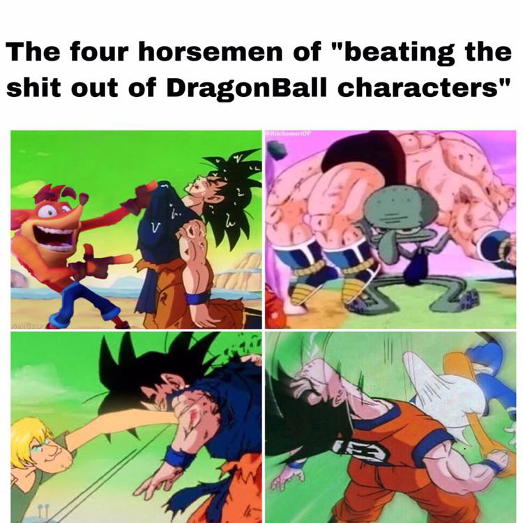 dank memes reddit - goku vs freezer - The four horsemen of "beating the shit out of Dragon Ball characters" V