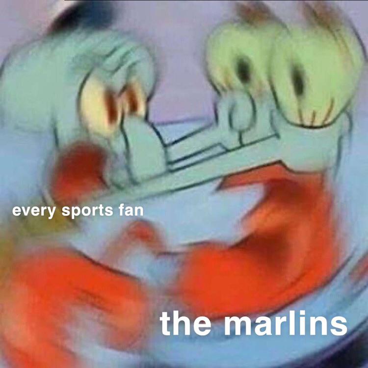 spongebob meme 2020- reaction memes cartoon - every sports fan the marlins