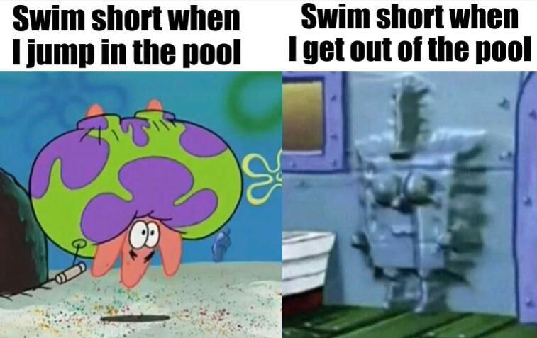spongebob metal wall - Swim short when Swim short when I jump in the pool I get out of the pool