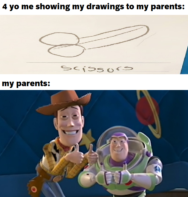 4 yo me showing my drawings to my parents scissors my parents
