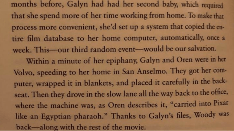 handwriting - months before, Galyn had had her second baby, which required that she spend more of her time working from home. To make that process more convenient, she'd set up a system that copied the en tire film database to her home computer, automatic