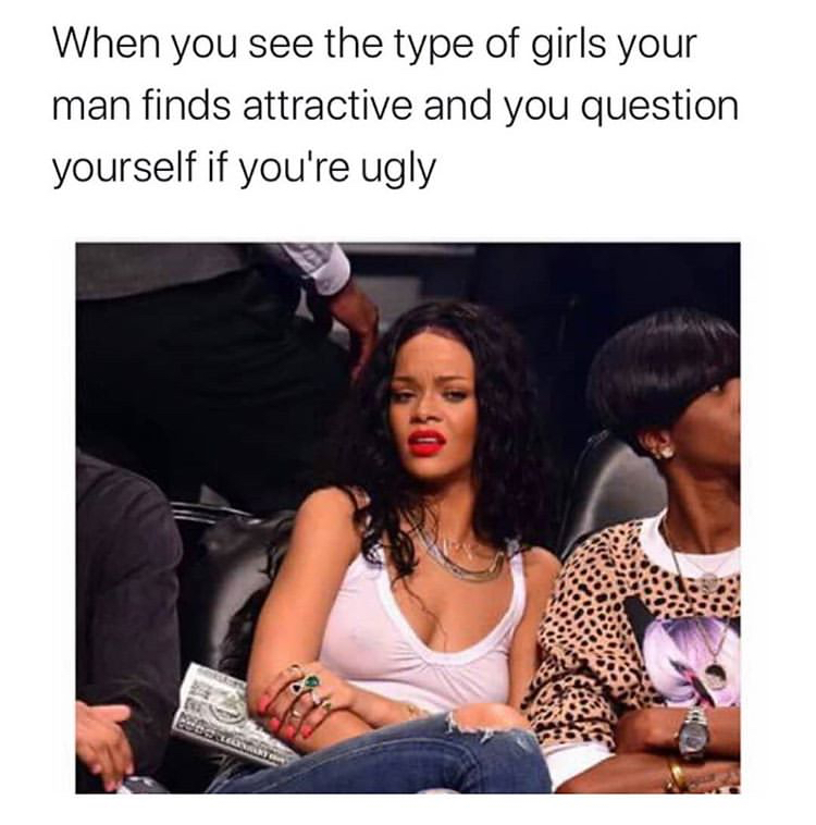 funny memes - side eye celebrities - When you see the type of girls your man finds attractive and you question yourself if you're ugly