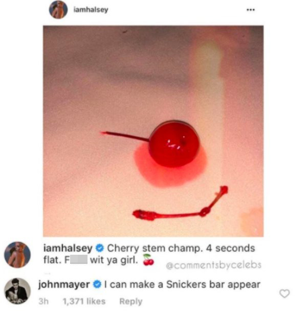 Cherry stem champ. 4 seconds flat. Fuck wit ya girl. john mayer I can make a Snickers bar appear