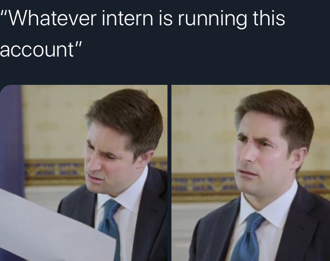 axios trump interview memes - moye white - " Whatever intern is running this account"