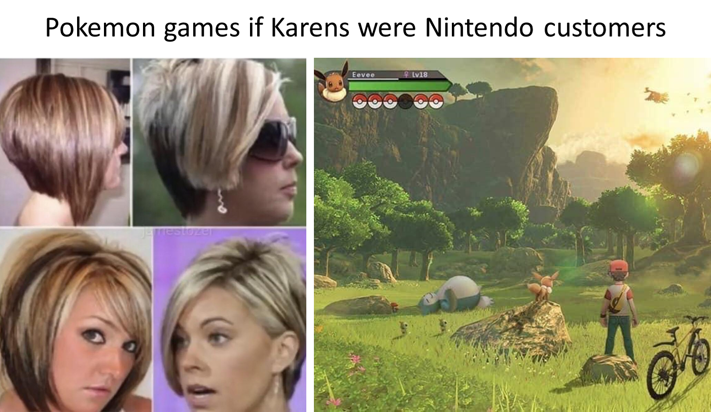 dank memes- nintendo memes - karen haircut - Pokemon games if Karens were Nintendo customers oto