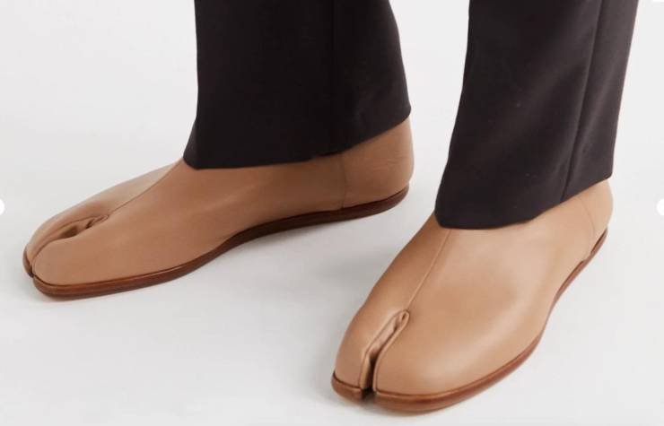 funny pics - Maison Margiela Tabi Split-Toe Leather Collapsible-heel Loafers