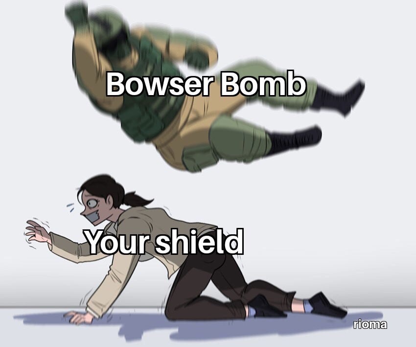 smash bros memes - dank memes- destiny 2 crucible memes - Bowser Bomb Your shield rioma