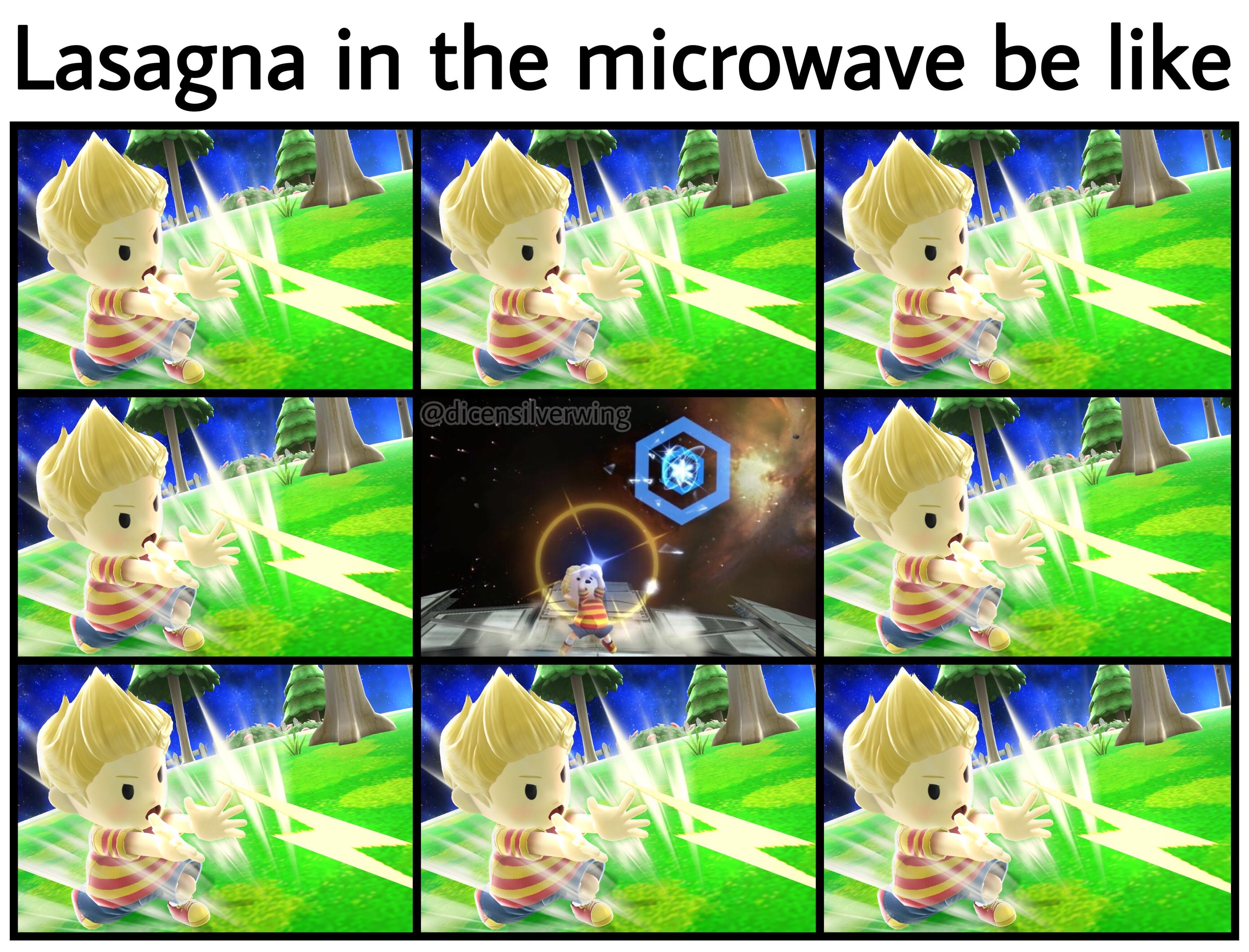 smash bros memes - dank memes- games - Lasagna in the microwave be