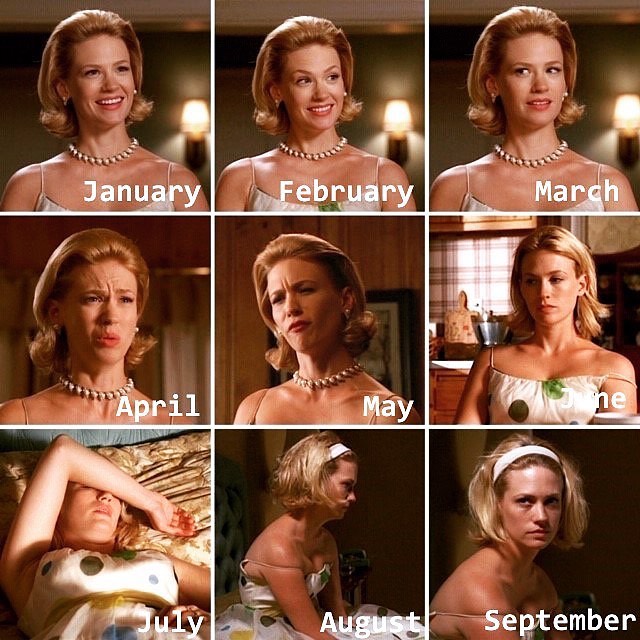 2020 challenge - reese witherspoon -facial expression - January February March April May jne July August September