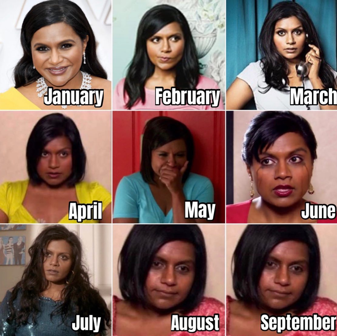 2020 challenge - reese witherspoon -black hair - January February March April May June July August September