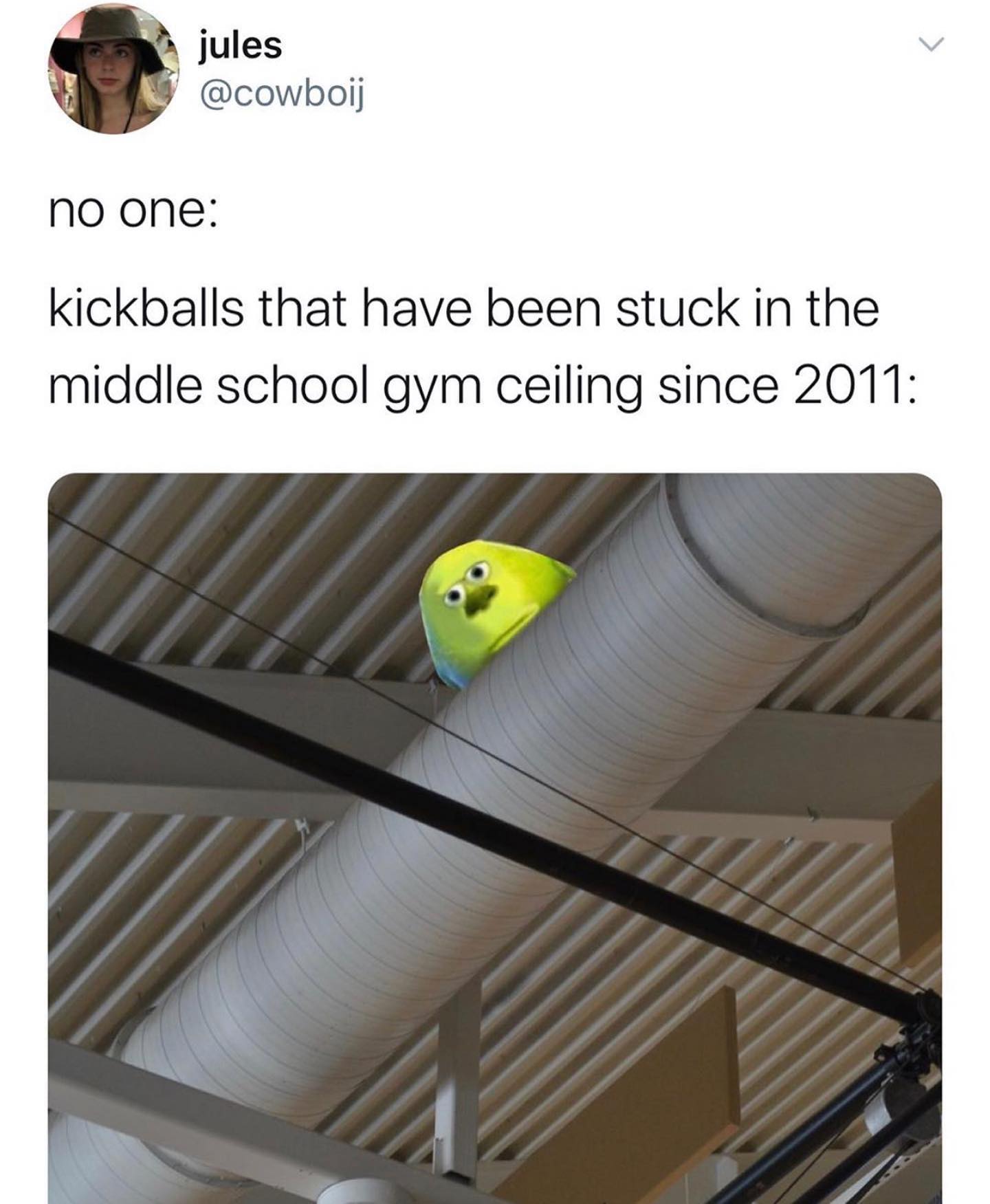 dank memes - kickball stuck in ceiling meme -