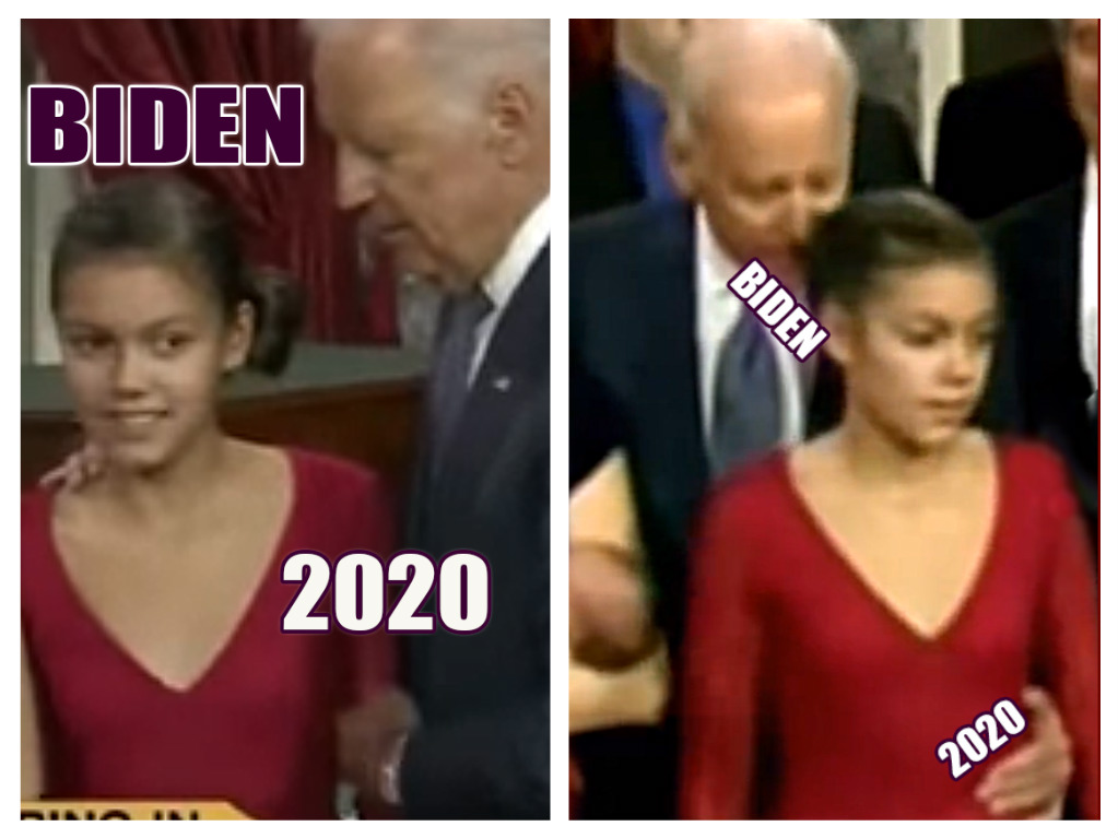 biden 2020 grabbing little girl