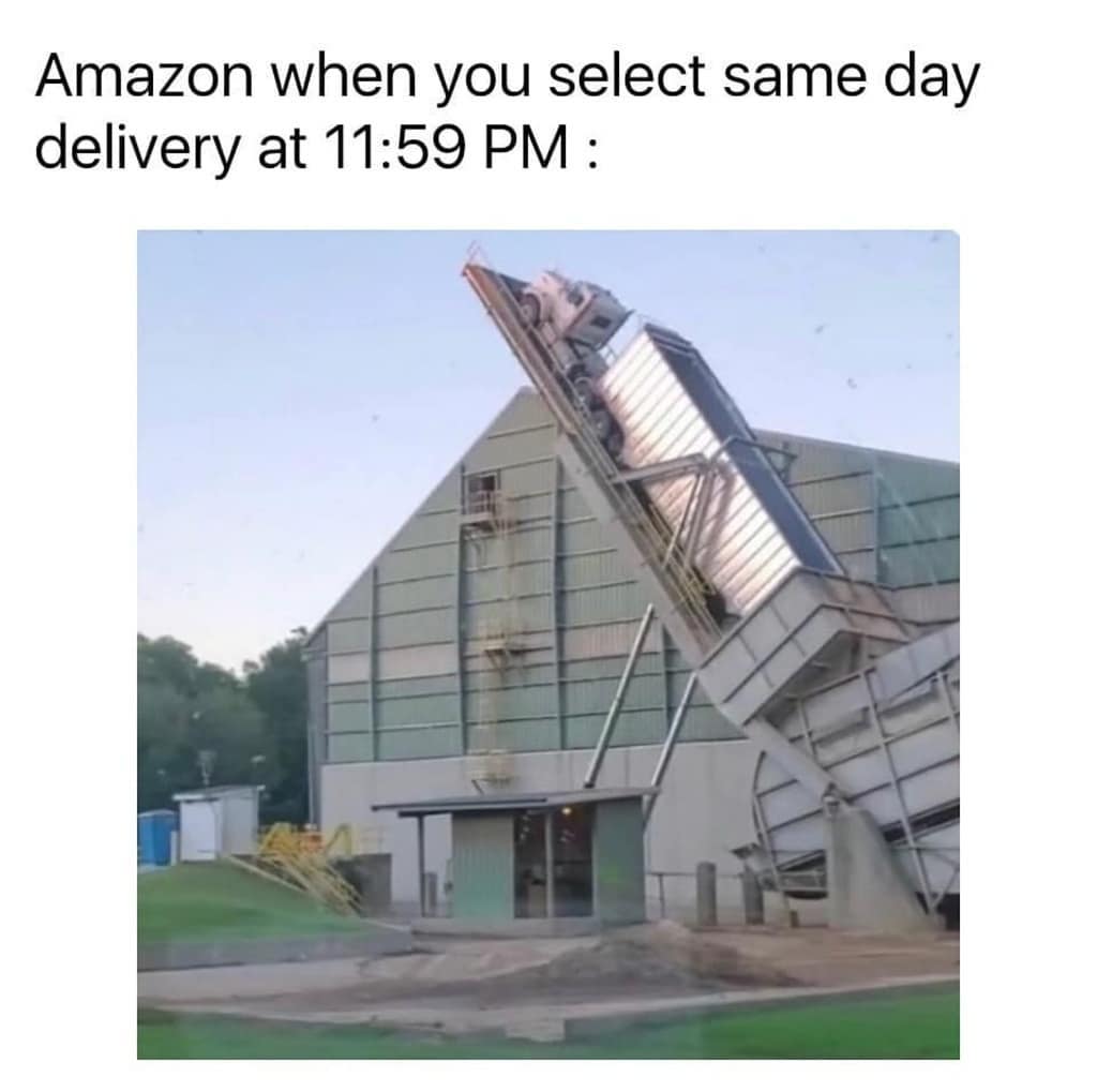 same day shipping memes - Amazon when you select same day delivery at