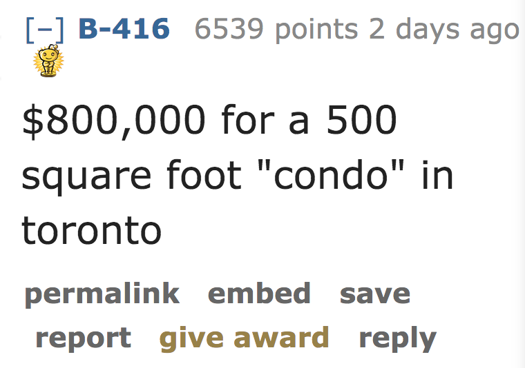$800,000 for a 500 square foot