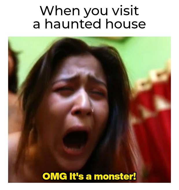 dirty-memes photo caption - When you visit a haunted house Omg It's a monster!