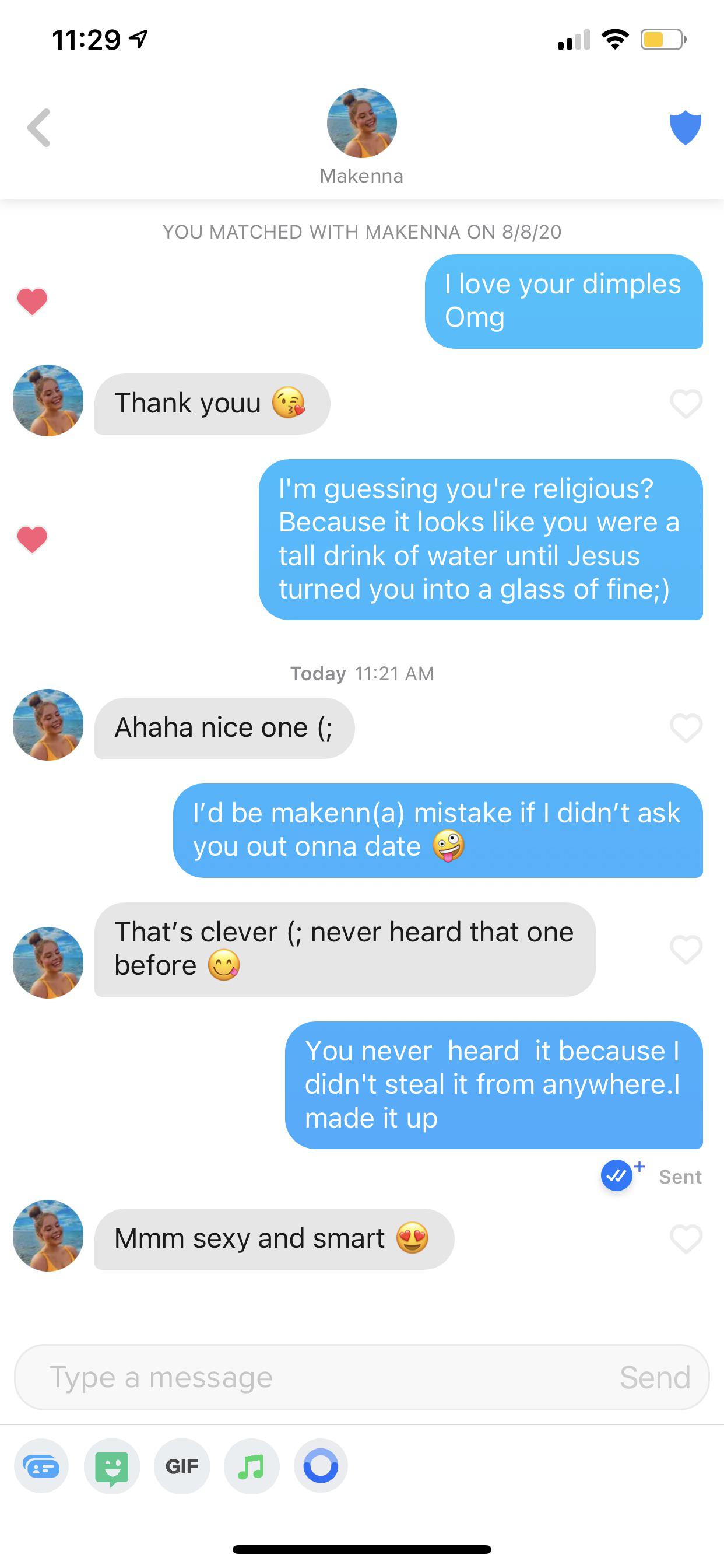 Woman asks Tinder match to 'ruin her life' and his response doesn't disappoint